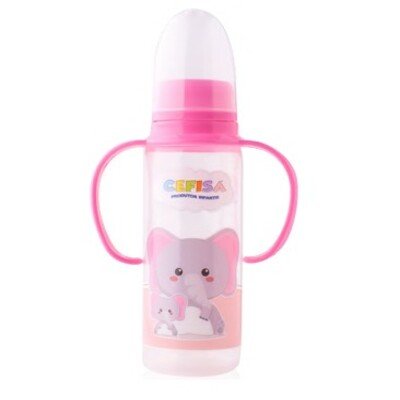 produto: MAMADEIRA 807 SIL. 240 ML C/ALCA BICO REDONDO ROSA CEFISA 