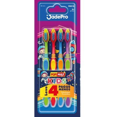 produto: ESCOVA DENTAL 374 POPMAX KIDS MC COM 4UN JADE 